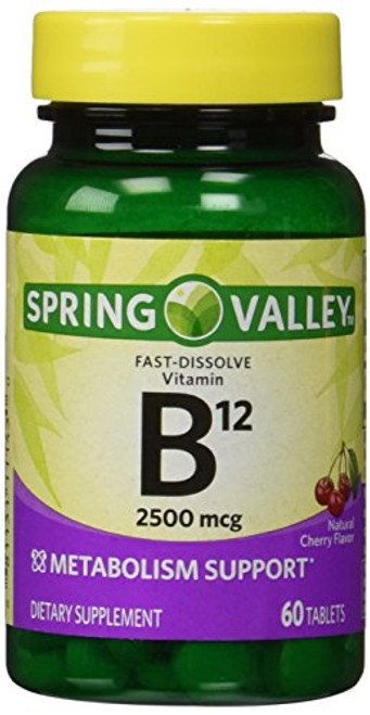 Spring Valley - Vitamin B-12 2500 mcg, Sublingual, 60 Microlozenges Spring Valley - Vitamin B-12 2500 mcg, Sublingual, 60 Microlozenges