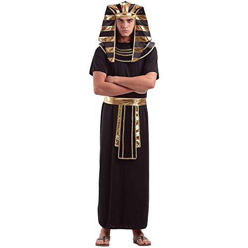 Egyptian Pharaoh Mens Halloween Costume  Ancient King TUT Style Outfit XL Black