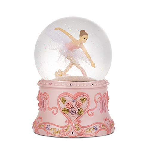 Septwonder Musical Ballerina Snow Globe Ballet Dancer 100mm Snowglobe Collectible Present for Children Birthday Mechanical Wind-up 4 Inch Snow Globe Plays Swan Lake