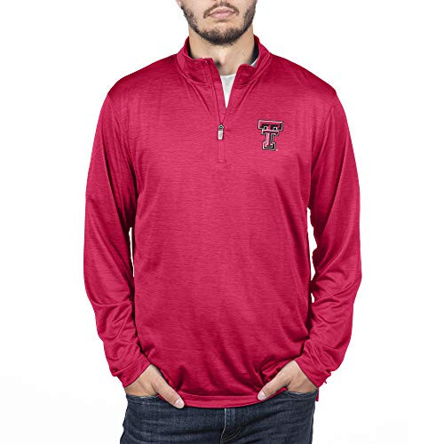Top of the World Texas Tech Red Raiders Mens Team Color Space Dyed Poly Quarter Zip Pullover X-Large
