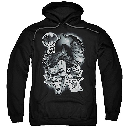 Batman DC Comics Joker Archenemies Crazy Grins Adult Pull-Over Hoodie Black