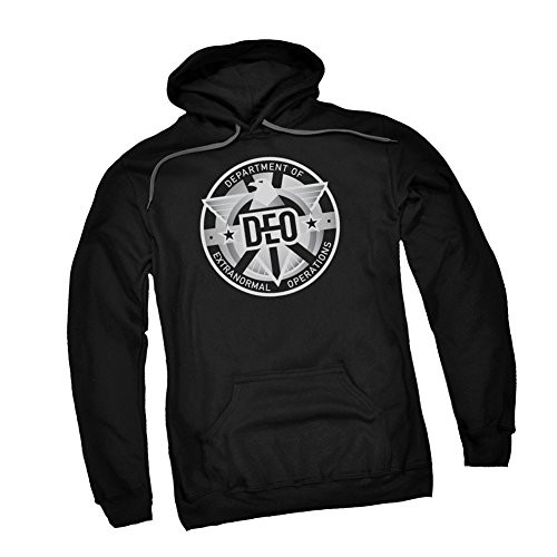 DC Comics DEO Logo - CWs Supergirl TV Show Adult Hoodie Sweatshirt Medium Black
