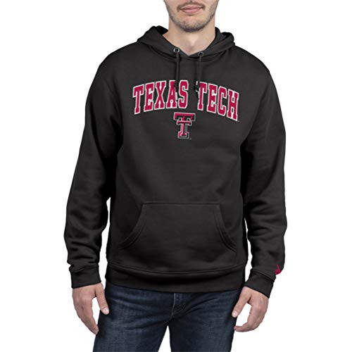 Top of the World Texas Tech Red Raiders Mens Black Applique Arch Hoodie Sweatshirt Large