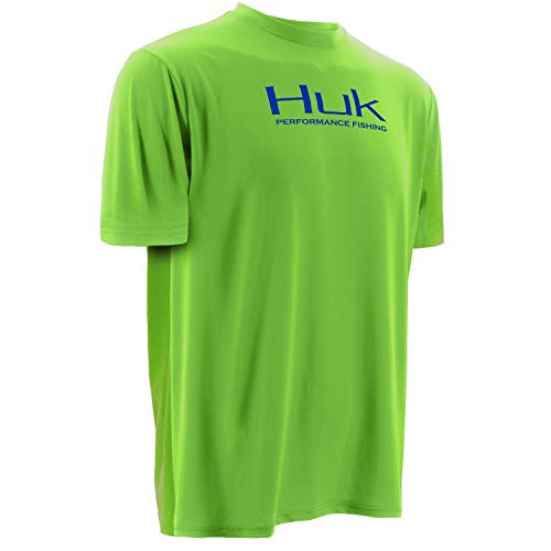 HUK H1200063NGNM Huk Icon Short Sleeve Shirt Neon Green Medium