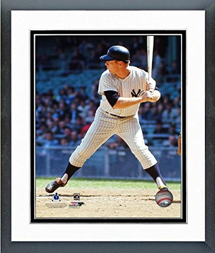 Mickey Mantle New York Yankees Action Photo Size 12_5 x 15_5 Framed