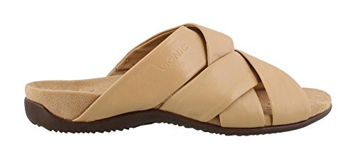 Vionic Womens Rest Juno Slide Sandal - Walking Sandals with Concealed Orthotic Arch Support Tan 7_5 M US