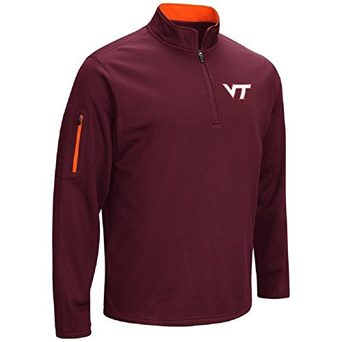 Colosseum Mens VF Poly Fleece 14 Zip Pullover-Virginia Tech Hokies-Maroon-XXL