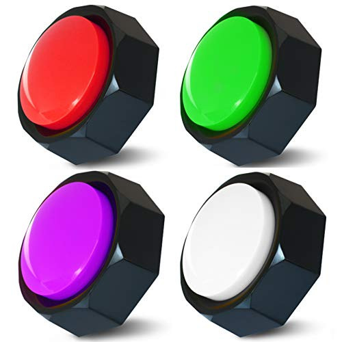 RIBOSY Set of 4 Dog Training Buzzer - Recordable Button - Record   Playback Your Own Message - 30 Second Recording Button Battery Included