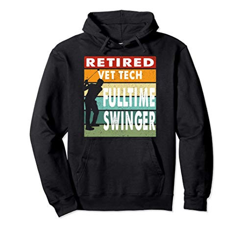 Retired Vet Tech Fulltime Swinger Golf Golfer Gift Pullover Hoodie