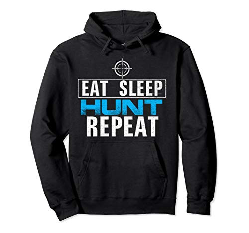 Vintage Eat Sleep Hunt Repeat Funny Bow HunterHunting Gift Pullover Hoodie