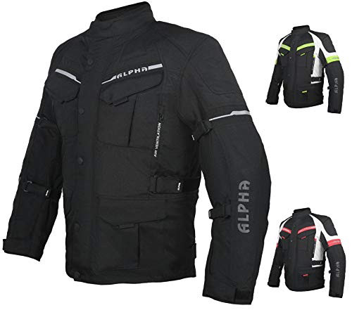 ACG ADVENTURE MOTORCYCLE JACKET MEN FOR TOURING CE ARMOR WATERPROOF ALL SEASON BIKER RIDING BLACK 2X-LARGE