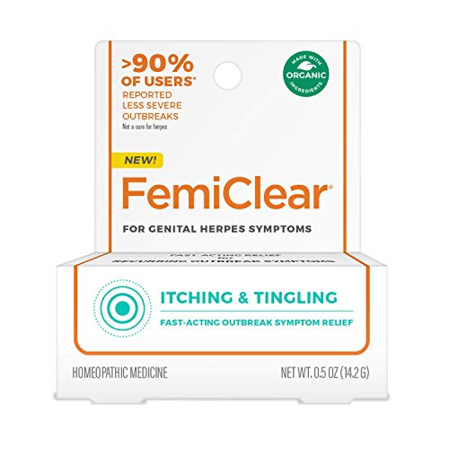 FemiClear for Genital Herpes Symptoms - Itching   Tingling Symptom Relief 0_5 oz Ointment  Fast-Acting  All-Natural   Organic Ingredients