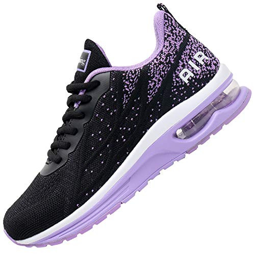 QAUPPE Womens Breathable Tennis Sneakers Comfortable Lightweight Air Running Sport Walking ShoesPurple US 8 BM