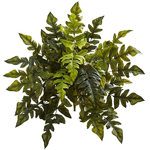 Nearly Natural 24 Holly Fern Set of 2 Artificial Plant Green