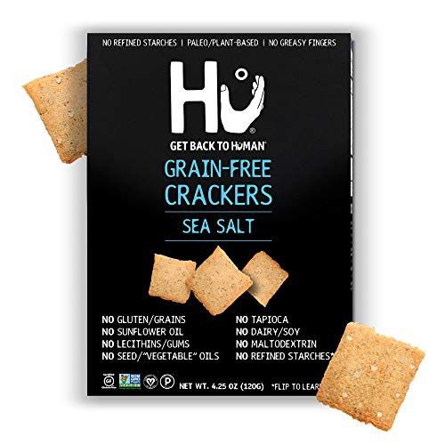 Hu Paleo Vegan Crackers  Sea Salt 6 Pack  Keto Friendly Gluten Free Grain Free Low Carb No Added Oils No Refined Starches