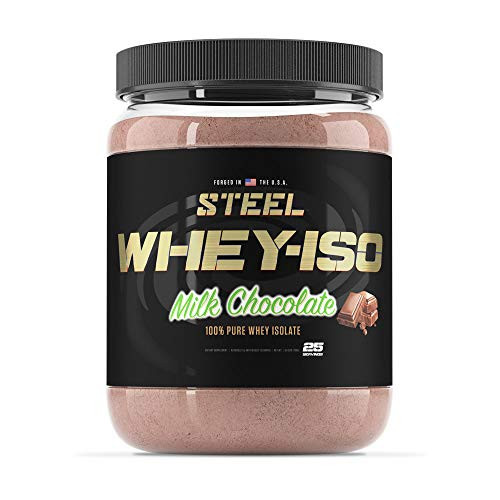 Steel Supplements Whey-ISO Whey Protein Isolate Powder Supplement Supports Lean Muscle Gains Milk Chocolate 25 Serving