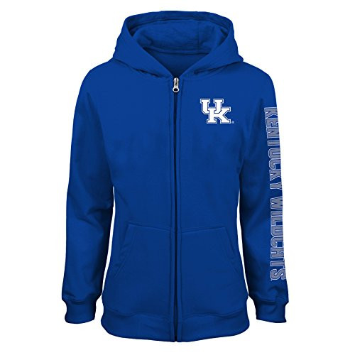 NCAA Kentucky Wildcats Girls Outerstuff Campus Pride Full Zip Fleece Hoodie Team Color  Youth Medium 10-12