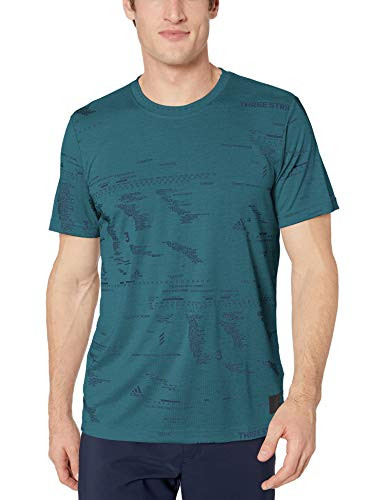 adidas Golf Mens Adicross All-over Graphic Tee Tech Green X-Large