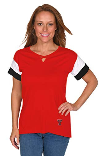 UG Apparel NCAA Texas Tech Red Raiders Criss-Cross Colorblock Top Red Medium