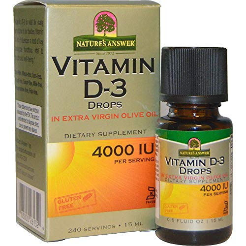 Natures Answer Vitamin D-3 Drops 4000 IU 0_5 Ounces each Value Pack of 4