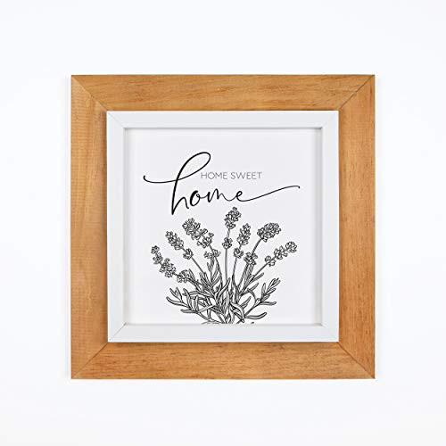 P_ Graham Dunn Home Sweet Home Floral White 14_25 x 14_25 Pine Wood Decorative Framed Art Sign
