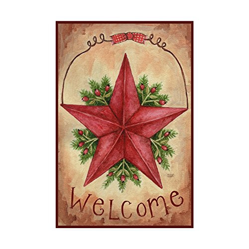 Welcome Barn Star With Berries by Melinda Hipsher 12x19-Inch