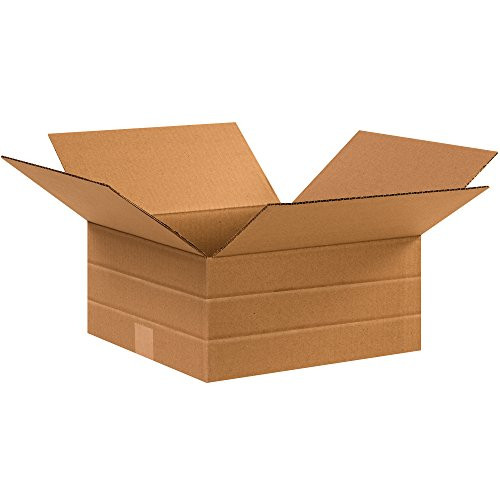 BOX USA 25 Pack of Multi-Depth Corrugated Cardboard Boxes 12 12 L x 12 12 W x 6 H Kraft Shipping Packing and Moving