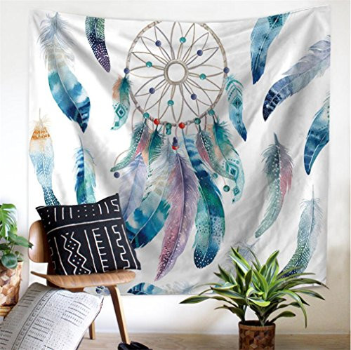 DIPPERION DreamCatcher Tapestry Wall Hanging Dream Catcher Wall Tapestry Hippie Tapestry Colorful Tapestry Psychedelic Bohemian Feather Wall Tapestry for Bedroom Decor