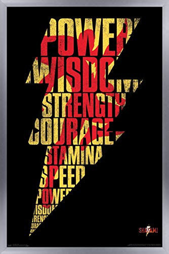 Trends International DC Comics Movie - Shazam - Bolt Wall Poster 22_375 x 34 Silver Framed Version