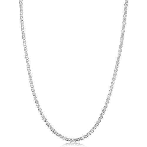 Sterling Silver Round Wheat Chain Necklace 2_6 mm 24 inch
