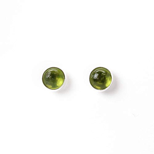 Vesuvianite Stud Earrings 6mm Sterling Silver