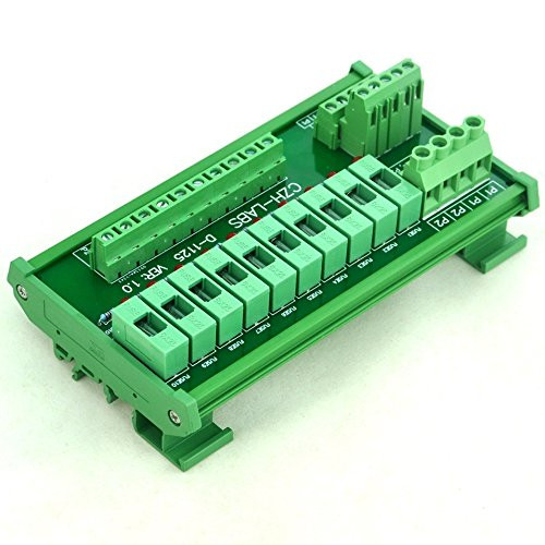 Electronics-Salon DIN Rail Mount 10 Position Power Distribution Fuse Module Board For ACDC 5~48V _