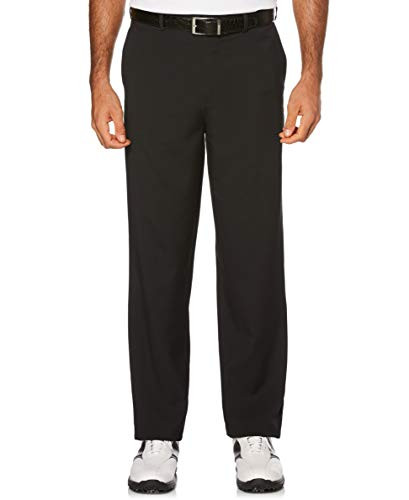 PGA TOUR Mens Flat Front Golf Pant with Expandable Waistband Caviar 44W x 30L