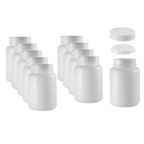 uxcell Plastic Lab Chemical Reagent Bottle 500ml16_9oz Wide Mouth Sample Sealing Liquid Storage Container 10pcs