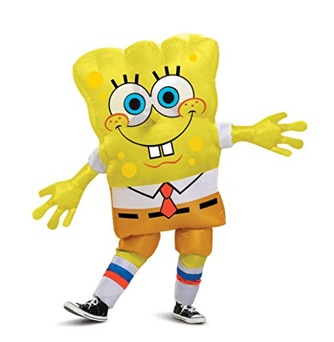 Disguise Spongebob Costume Inflatable Spongebob Costumes for Kids Child Size Fan Operated Expandable Blow Up Suit