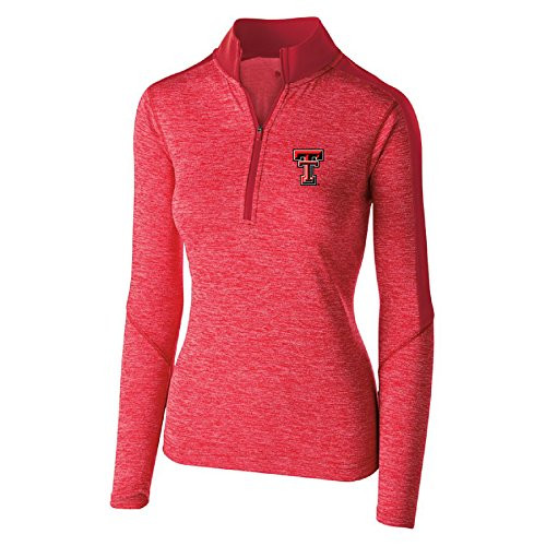 Ouray Sportswear NCAA Texas Tech Red Raiders Womens Electrify 12 Zip Pullover Scarlet HeatherScarlet Small