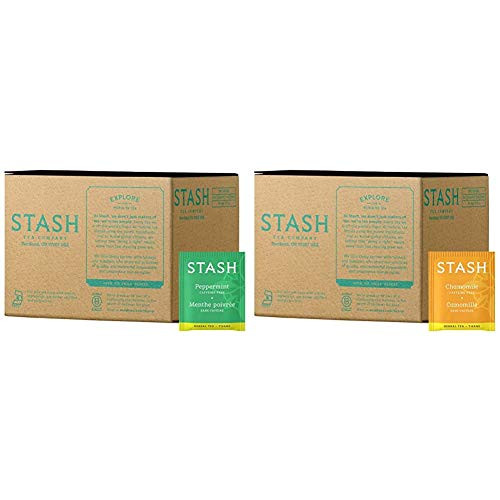 Stash Tea Peppermint Herbal Tea 100 Count Box of Tea Bags Premium Herbal Tisane   Tea Chamomile Herbal Tea 100 Count Box of Tea Bags Premium Herbal Tisane Sweet Soothing Herbal Tea