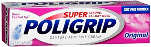 SUPER POLIGRIP Denture Adhesive Cream Original 1_40 oz Pack of 4