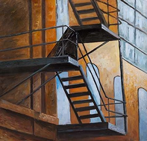 Posterazzi Collection Apartment Building Escape in NYC Poster Print by Atelier B Art Studio 24 x 24