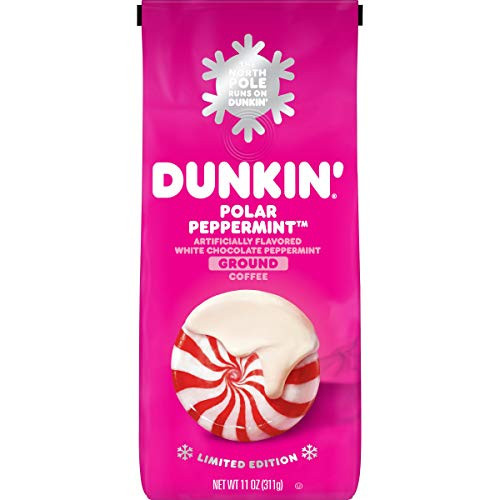 Dunkin Polar Peppermint Flavored Ground Coffee 11 Ounces Pack of 6