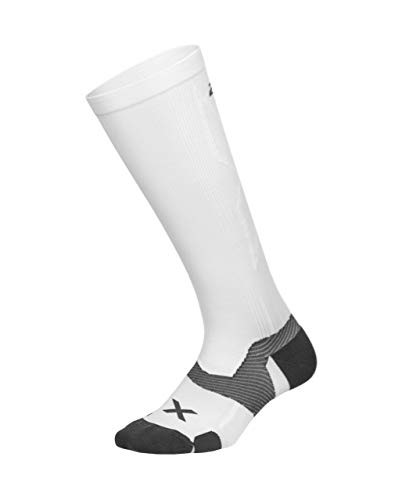 2XU Vectr Cushion Full Length Sock WhiteGrey XL