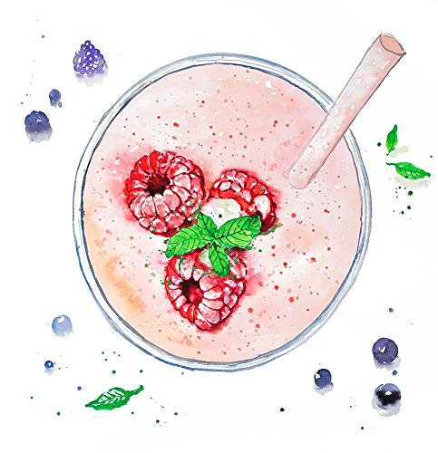 Posterazzi Collection Strawberry and Raspberry Smoothie Poster Print by Atelier B Art Studio 24 x 24
