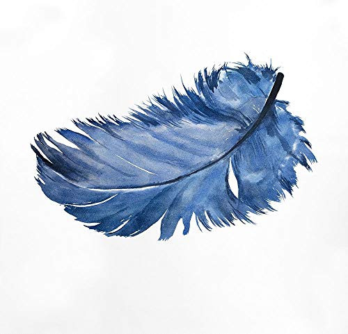 Posterazzi Collection Watercolor Blue Feather Poster Print by Atelier B Art Studio 24 x 24
