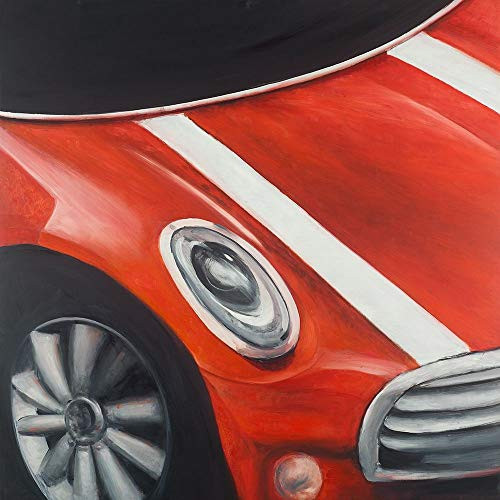 Posterazzi Collection RED CAR with White Stripes Closeup Poster Print by Atelier B Art Studio 24 x 24