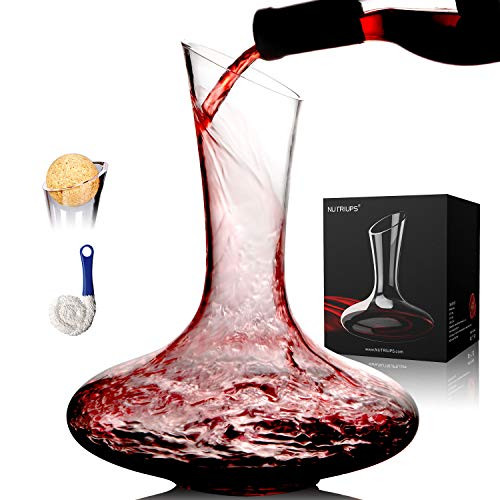 Wine Decanters by NUTRIUPS Wine Decanters and Carafes Wine Decanter with Wide Base Lead-free Red Wine Decanters 1_8L Clear
