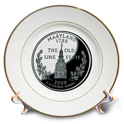 3dRose cp_56922_1 Maryl and Collectible Quarter Porcelain Plate, 8"