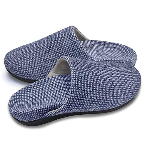 V_Step Slippers with Arch Support Comfortable Orthopedic Sandals for Plantar Fasciitis Flat Foot House Outdoor Blue Women US 10