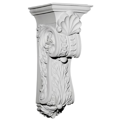 Ekena Millwork COR10X11X25SC 10 38-Inch W x 11 58-Inch D x 25 12-Inch H Scroll Leaf Corbel