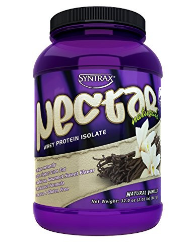 Syntrax Nectar Naturals Native Grass-Fed Whey Protein Isolate RBST-Free Grass-Fed Whey All-Natural Formula Mixes Instantly Lactose   Gluten Free Natural Vanilla 2_0 Pounds