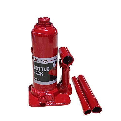 AFF Super Duty 4 Ton Hydraulic Bottle Jack Manual Welded Cylinder High-Grade Steel Construction Forged and Welded Base 3604